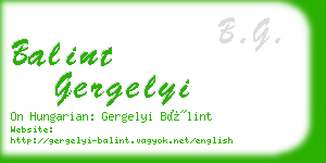 balint gergelyi business card